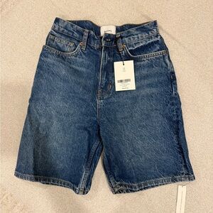 Reformation Hale High Rise 8” Jean Shorts Blue - Size 25